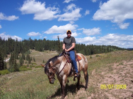 My son Travis on my appy, Chief Two Feathers
