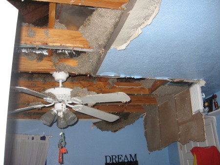 Mattie's room after Hurricane Ike