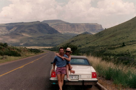 My mom and I in the Fort Davis Mountains
