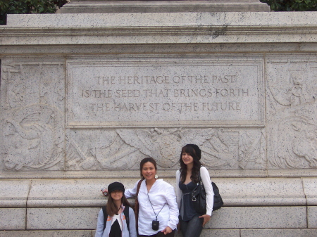 Rae, Magie, & Rhiannon in front of US Archives