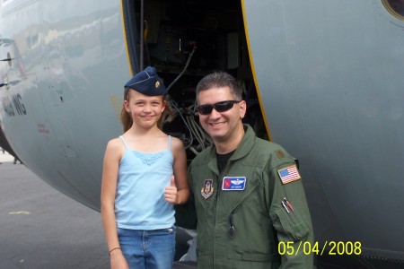 Sam with one of the Blue Angel pilots