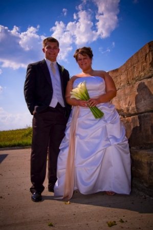 Mallory and Chris at Mallory's wedding.