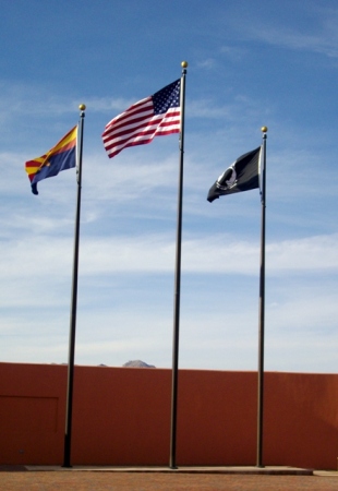 Flags at the Veteran's Memorial