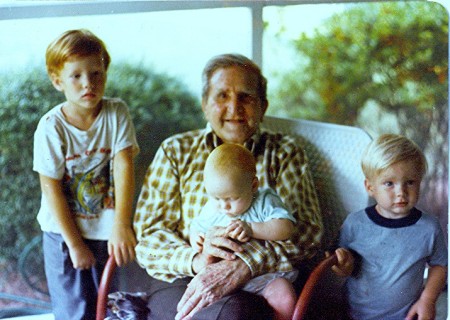 Our 3 boys with great grandfather in Canton!