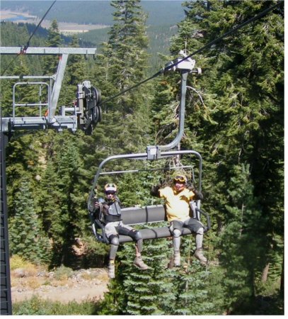 heading up the lift