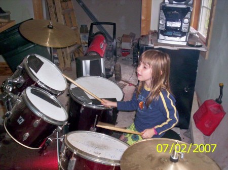 KENZIE PLAYING MY DRUMS
