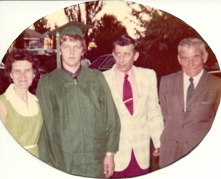 Graduaution Day. Mom, Pop, Grandpa.