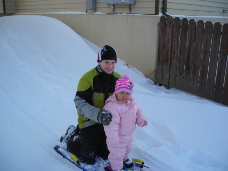 Ryan and JiJue sledding