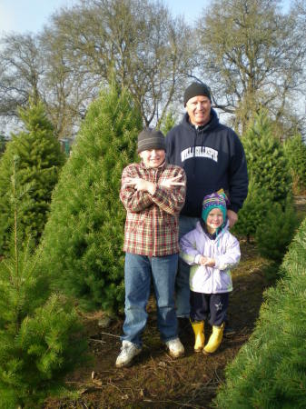 Christopher, Jillian and I hunting for a tree