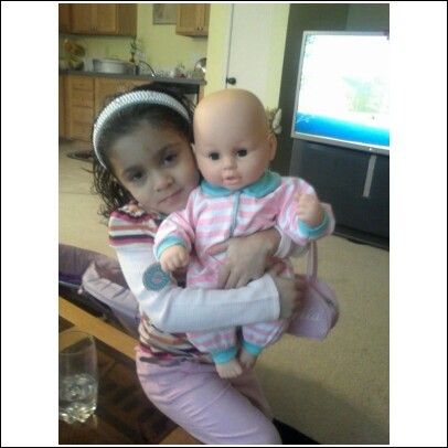 Chelis and her new baby