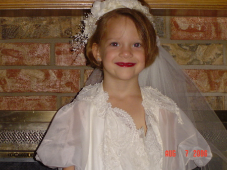 Dallas in her 'wedding dress'