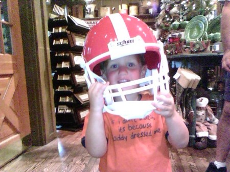 Zak with U of Ga. helmet