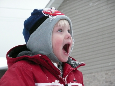 Triston in the snow.