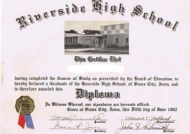 DIPLOMA: Class of 1962