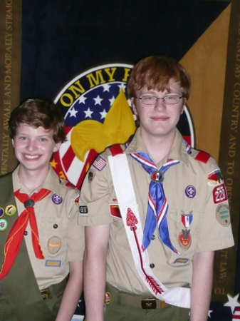 My two scouts, Spencer and Preston