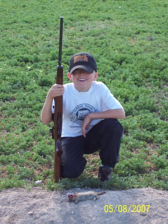 my oldest Ty last spring hunting sage rats.
