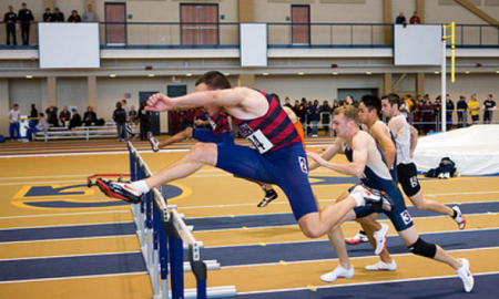 Max doing hurdles at The Armory in NY