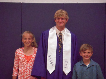 PJ's high school graduation with Tori and Hank