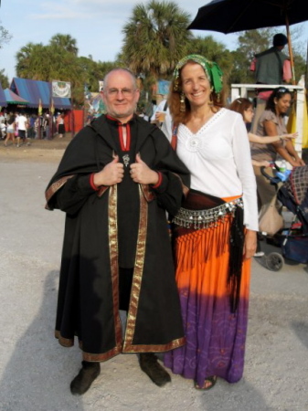 In costume for the Renaissance Faire