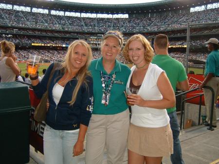 Sara and April with Mommy at Safeco Field