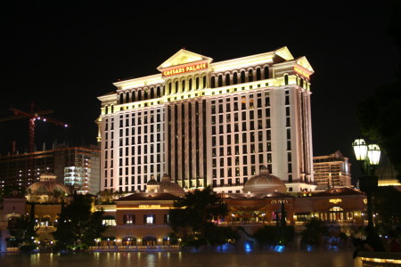 Caesar's Palace at night