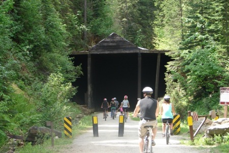 Entering the 1.8 mile DARK, DAMP Tunnel