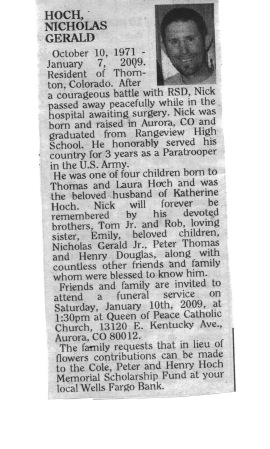 Nick Hoch Obit