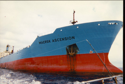 Ascension Tanker passes our fishing boat