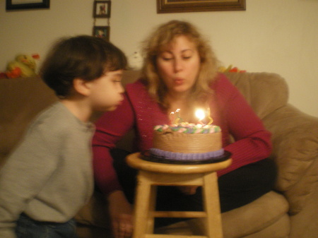 blowing out Birthday candles