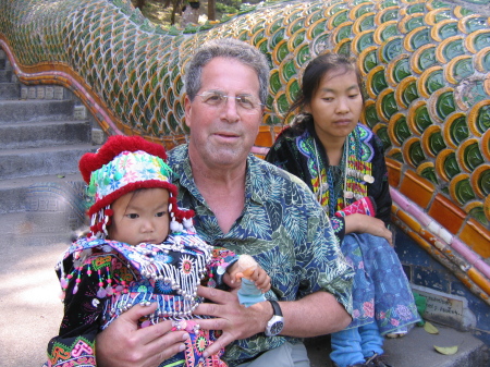 mother/daughter at temple in chiang mai 2003