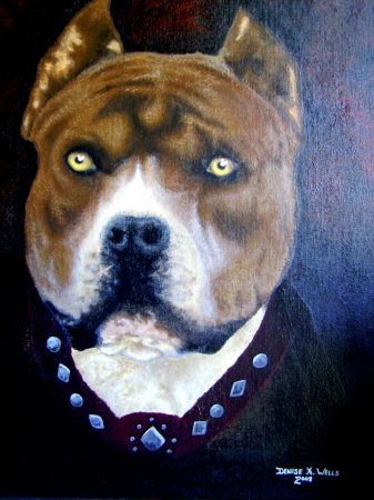 Acrylic Pitbull Painting-2008 (for sale)