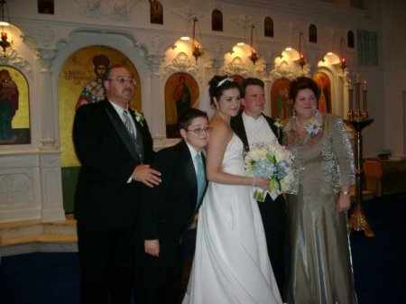 the bride and her fam