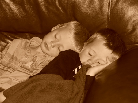 My sleeping angels!  Jordan 5, Jared 8