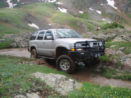 Me four wheeling in the mountains