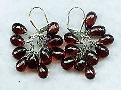 garnet briolette earrings