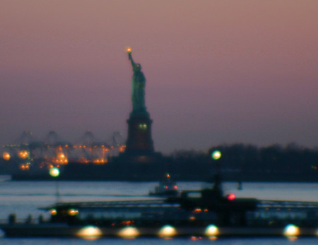 Lady Liberty at dusk