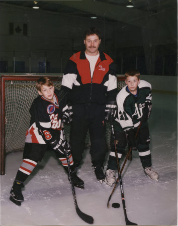 Me ....Marc (left) Brett (right) hockey 1999