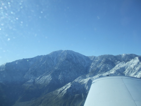 Over Palm Springs, CA after new snow