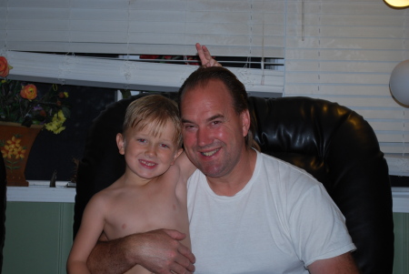 My son Erik 7 yrs old  and husband Tor --