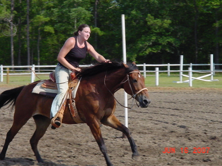 Sarah and Dutchess at the horse show