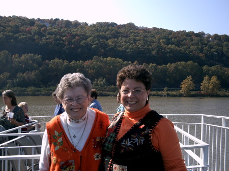 Mom and Susan on the riverboat