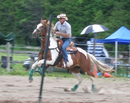 My two boys barrel racing