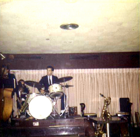 Playing at a gig in 1965