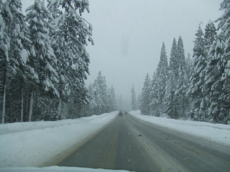 Snowy freeway