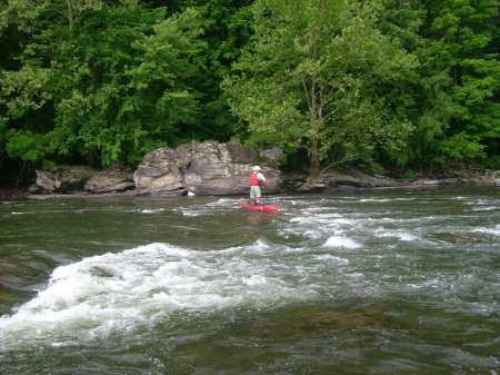 Jeff fishing the rapids