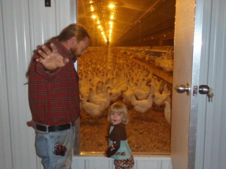 david and onnya going in the chicken house