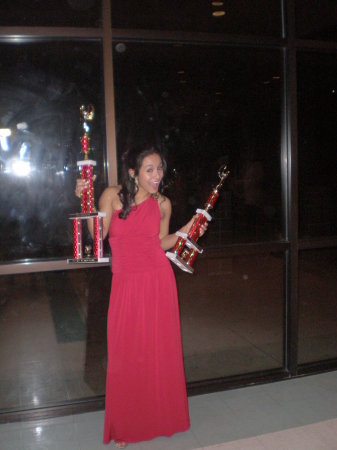 Showing off her trophies.....