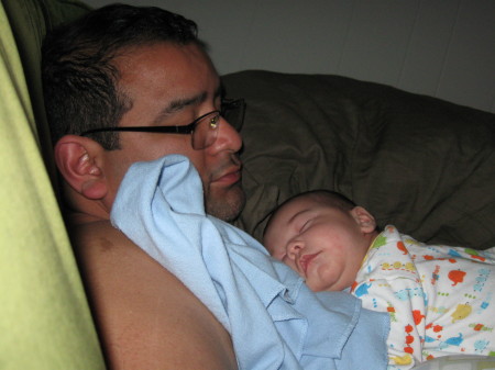 Sleeping with daddy!