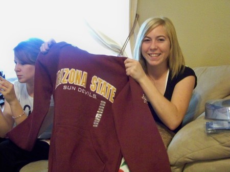 Jenny's new ASU Sweatshirt