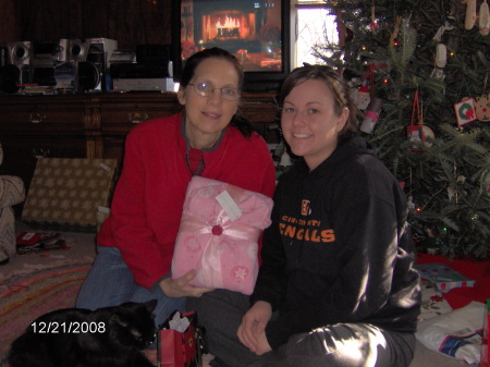 Cyndy and daughter- Christmas 2008 in Troy